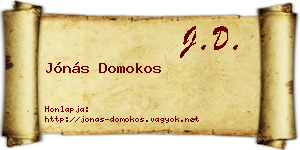 Jónás Domokos névjegykártya